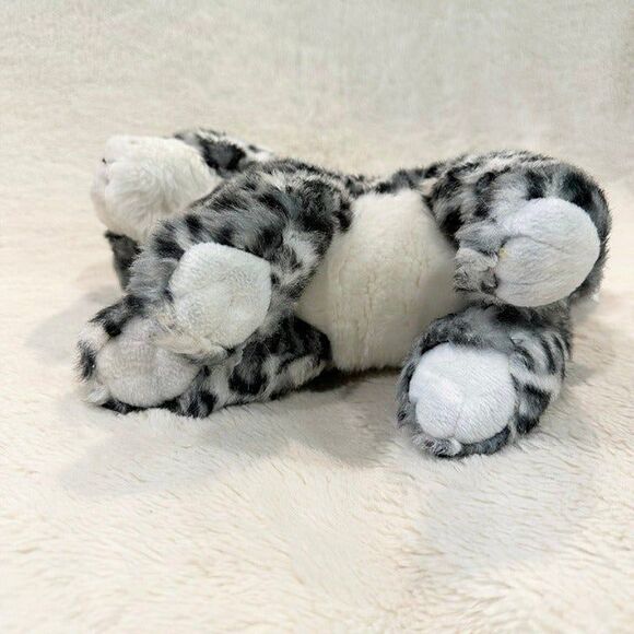 Aurora Babies 11” Snow Leopard Cub Black and Grey Realistic Plush Stuffed Animal - Picture 6 of 6